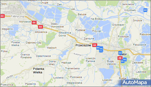 mapa Przeciszów, Przeciszów na mapie Targeo
