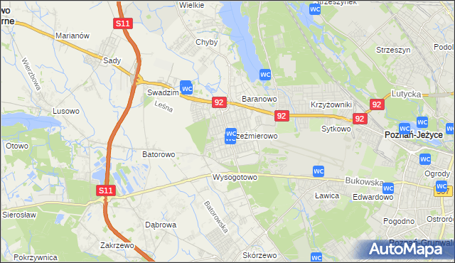 mapa Przeźmierowo, Przeźmierowo na mapie Targeo