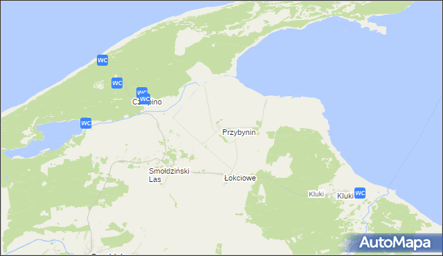 mapa Przybynin, Przybynin na mapie Targeo