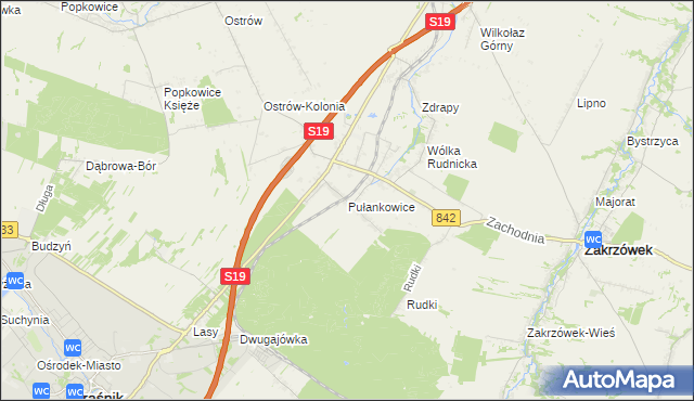 mapa Pułankowice, Pułankowice na mapie Targeo