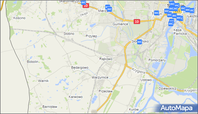 mapa Rajkowo, Rajkowo na mapie Targeo