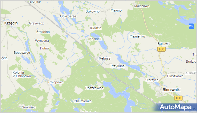 mapa Rębusz, Rębusz na mapie Targeo