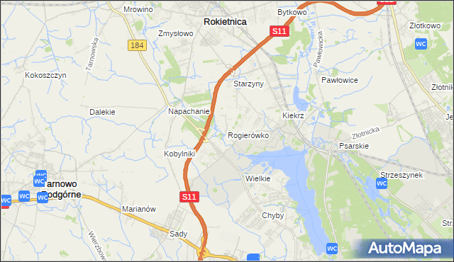 mapa Rogierówko, Rogierówko na mapie Targeo