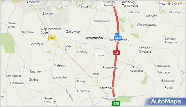 mapa Rustów, Rustów na mapie Targeo