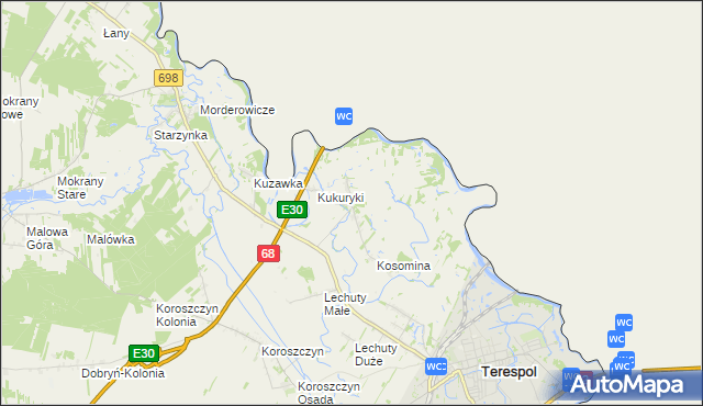 mapa Samowicze, Samowicze na mapie Targeo