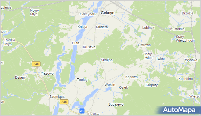 mapa Skrajna, Skrajna na mapie Targeo