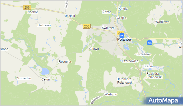 mapa Smugi gmina Polanów, Smugi gmina Polanów na mapie Targeo