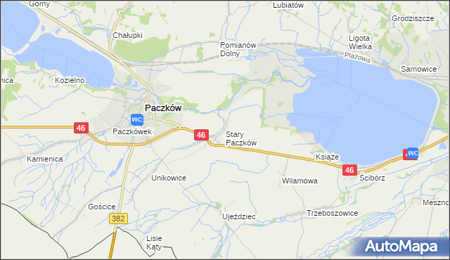 mapa Stary Paczków, Stary Paczków na mapie Targeo
