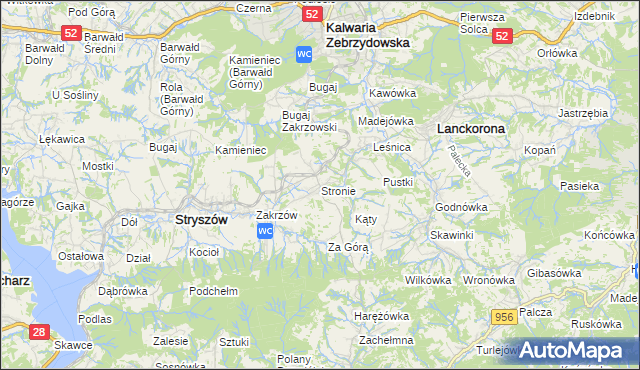 mapa Stronie gmina Stryszów, Stronie gmina Stryszów na mapie Targeo