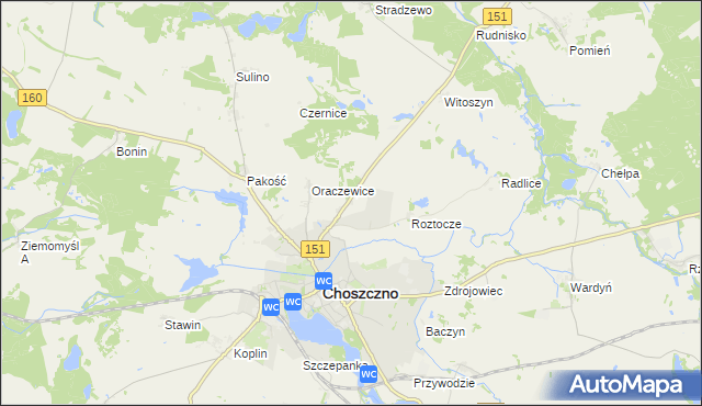 mapa Sułowo gmina Choszczno, Sułowo gmina Choszczno na mapie Targeo