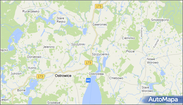 mapa Szczycienko, Szczycienko na mapie Targeo