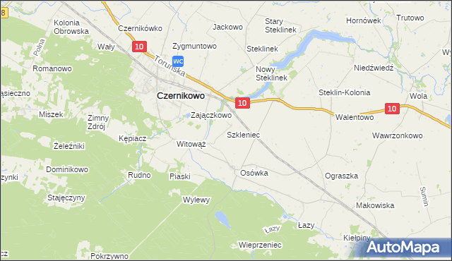 mapa Szkleniec gmina Czernikowo, Szkleniec gmina Czernikowo na mapie Targeo