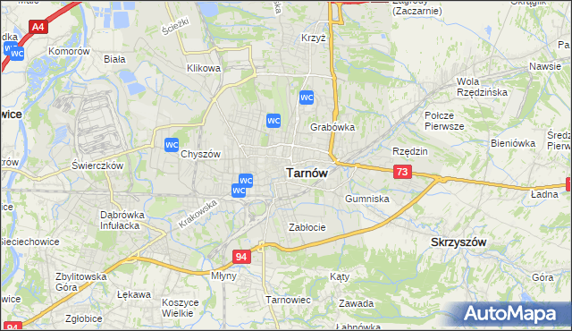 mapa Tarnów, Tarnów na mapie Targeo