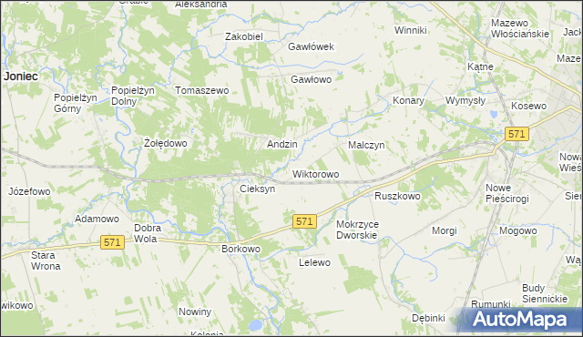mapa Wiktorowo gmina Nasielsk, Wiktorowo gmina Nasielsk na mapie Targeo