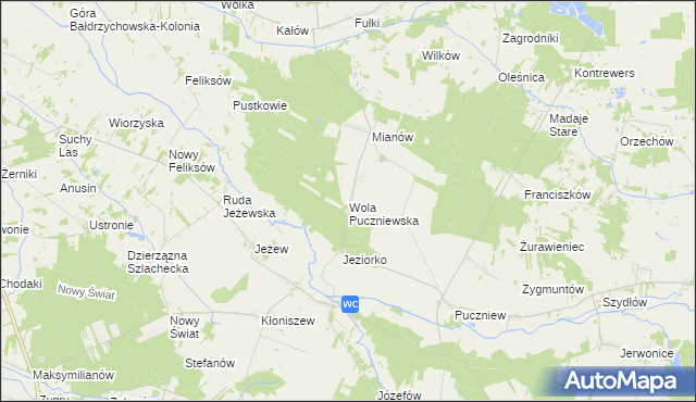 mapa Wola Puczniewska, Wola Puczniewska na mapie Targeo