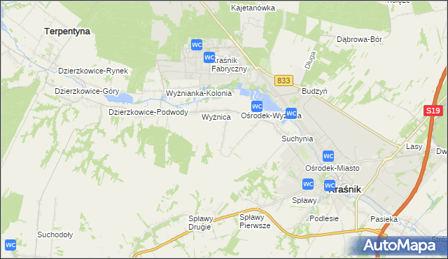mapa Wyżnica-Kolonia, Wyżnica-Kolonia na mapie Targeo