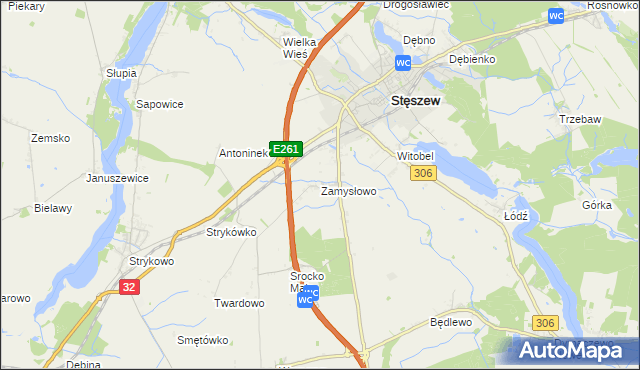 mapa Zamysłowo, Zamysłowo na mapie Targeo