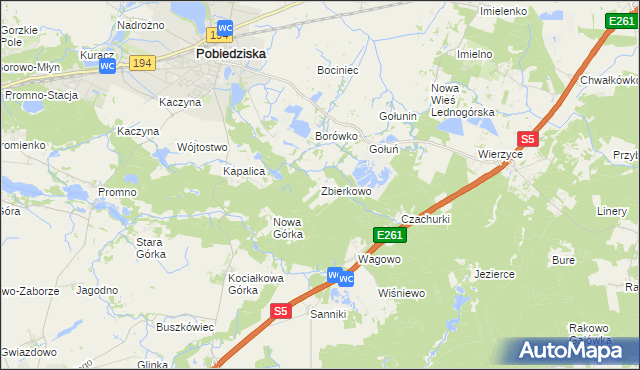 mapa Zbierkowo, Zbierkowo na mapie Targeo