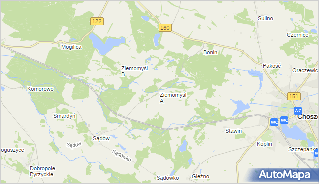 mapa Ziemomyśl A, Ziemomyśl A na mapie Targeo