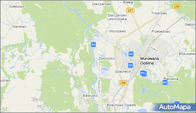 mapa Złotoryjsko, Złotoryjsko na mapie Targeo