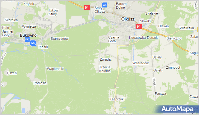 mapa Żurada, Żurada na mapie Targeo
