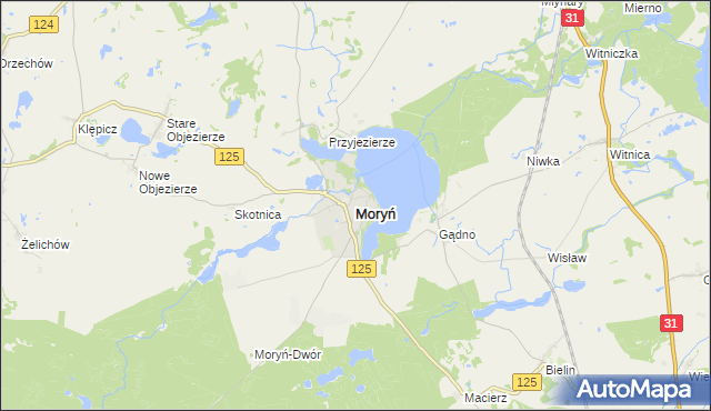 mapa Moryń, Moryń na mapie Targeo