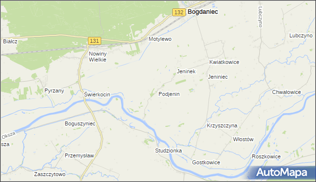 mapa Podjenin, Podjenin na mapie Targeo