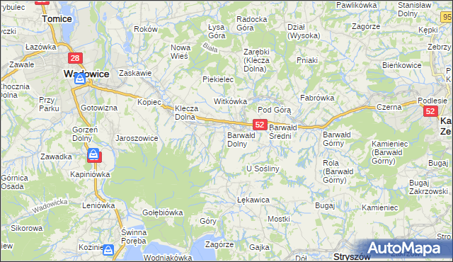 mapa Barwałd Dolny, Barwałd Dolny na mapie Targeo