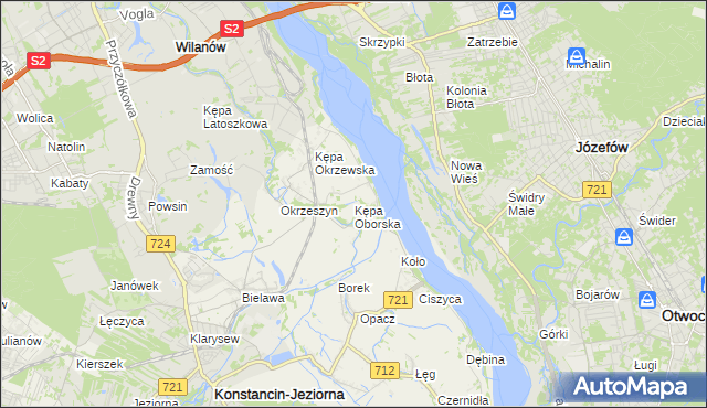 mapa Kępa Oborska, Kępa Oborska na mapie Targeo