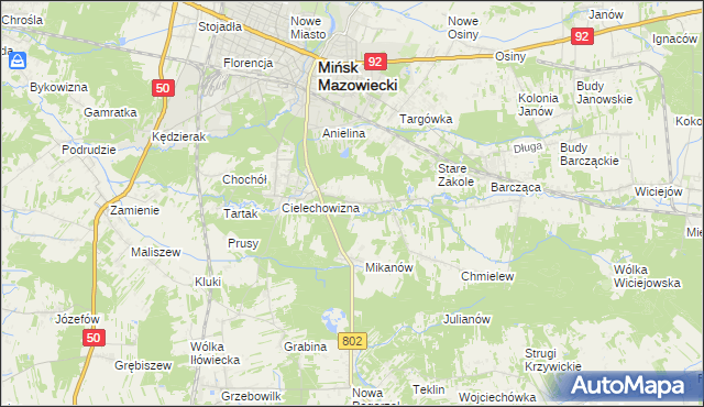 mapa Marianka gmina Mińsk Mazowiecki, Marianka gmina Mińsk Mazowiecki na mapie Targeo