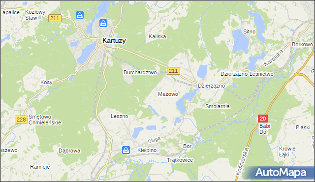 mapa Mezowo, Mezowo na mapie Targeo