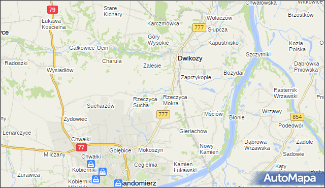 mapa Rzeczyca Mokra, Rzeczyca Mokra na mapie Targeo