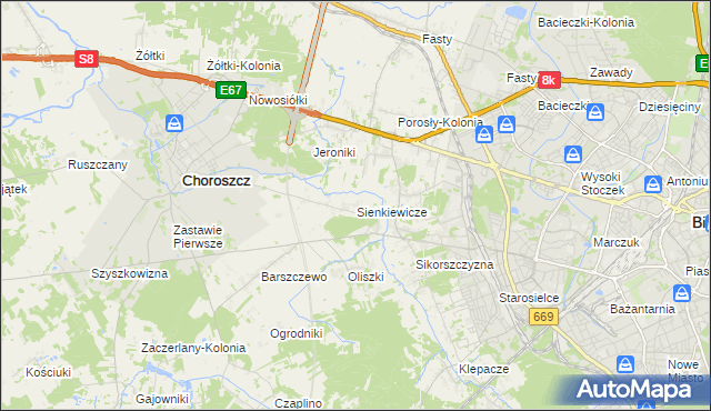 mapa Sienkiewicze, Sienkiewicze na mapie Targeo