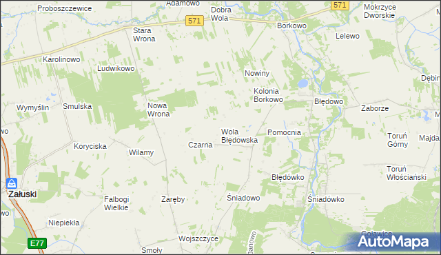 mapa Wola Błędowska gmina Pomiechówek, Wola Błędowska gmina Pomiechówek na mapie Targeo