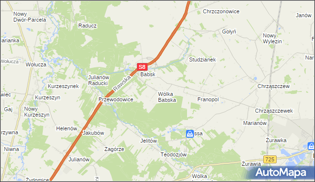 mapa Wólka Babska, Wólka Babska na mapie Targeo