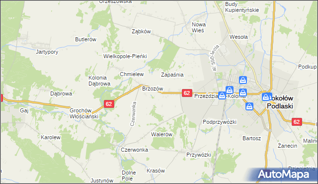 mapa Brzozów-Kolonia, Brzozów-Kolonia na mapie Targeo