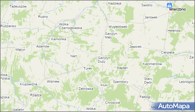 mapa Garczyn Duży, Garczyn Duży na mapie Targeo