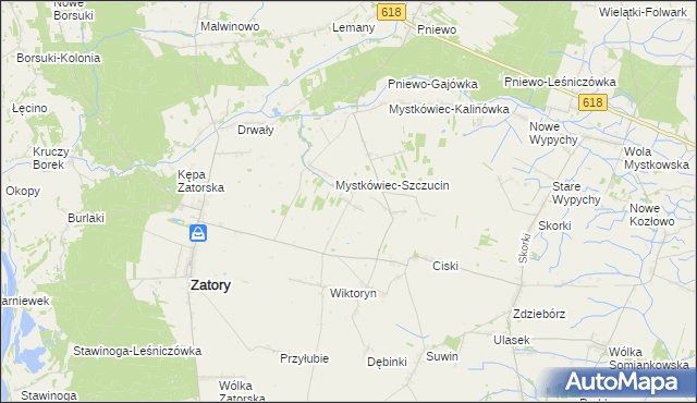 mapa Mierzęcin gmina Zatory, Mierzęcin gmina Zatory na mapie Targeo