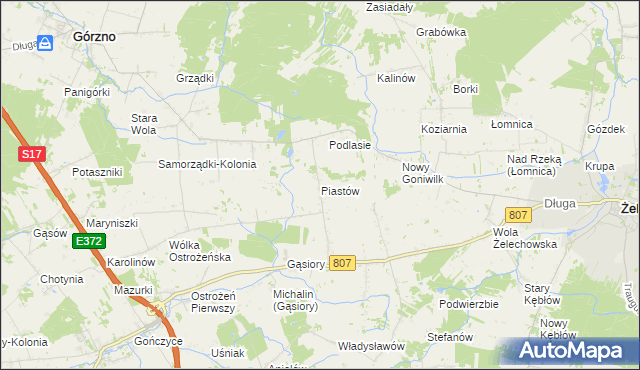 mapa Piastów gmina Żelechów, Piastów gmina Żelechów na mapie Targeo