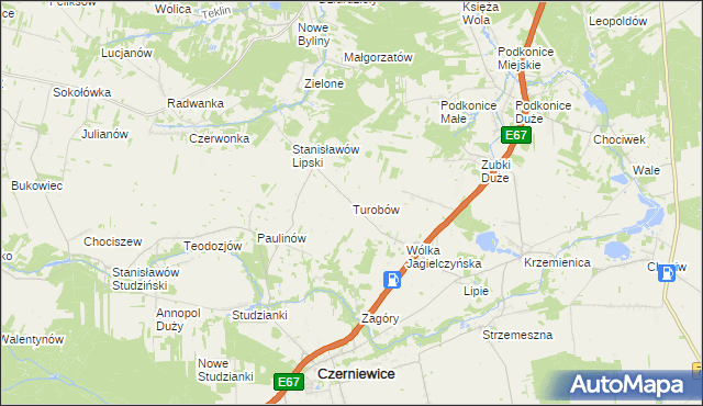 mapa Turobów, Turobów na mapie Targeo