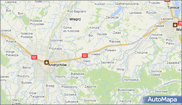 mapa Inwałd, Inwałd na mapie Targeo