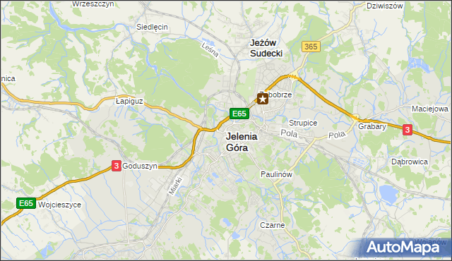 mapa Jelenia Góra, Jelenia Góra na mapie Targeo