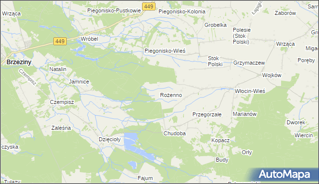 mapa Rożenno, Rożenno na mapie Targeo