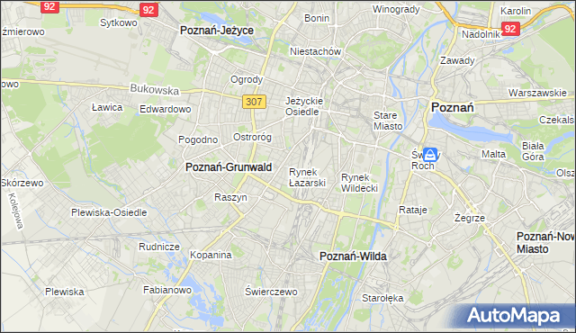 mapa Rynek Łazarski, Rynek Łazarski na mapie Targeo