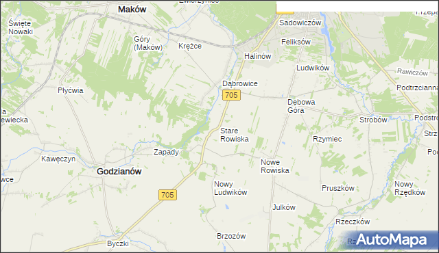 mapa Stare Rowiska, Stare Rowiska na mapie Targeo