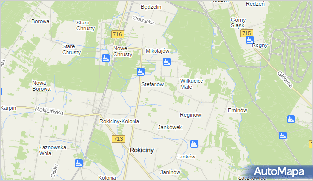 mapa Albertów gmina Rokiciny, Albertów gmina Rokiciny na mapie Targeo