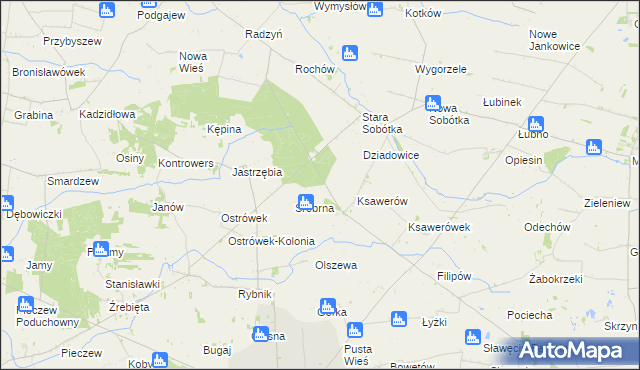 mapa Aleksandrówek gmina Grabów, Aleksandrówek gmina Grabów na mapie Targeo