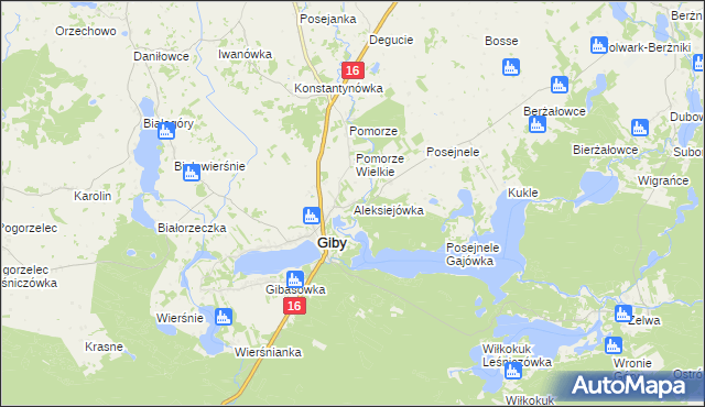 mapa Aleksiejówka, Aleksiejówka na mapie Targeo