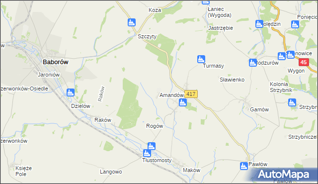 mapa Amandów, Amandów na mapie Targeo