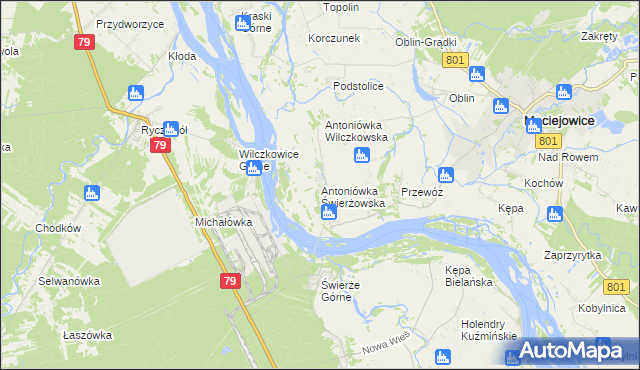 mapa Antoniówka Świerżowska, Antoniówka Świerżowska na mapie Targeo